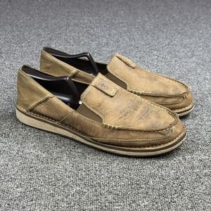 Ariat Shoes Mens 9 D Cruiser Bomber Slip On Beige Leather Moc Toe Casual Comfort